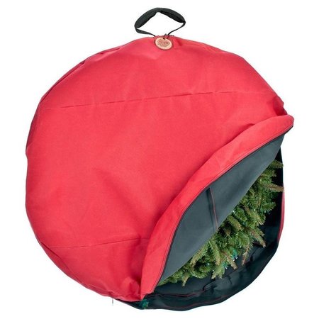 TREEKEEPER Wreath Storage Cover, 30 in, 30 in Capacity, Polyester, Red SB-10154
